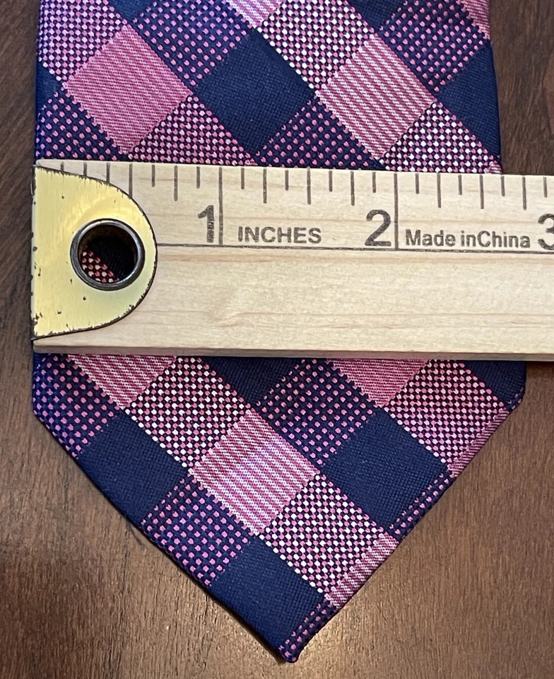 Corbata Express rosa azul 100 % seda para hombre hecha en China Foto 4 de 4