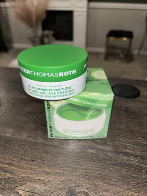 Peter Thomas Roth Cucumber De-Tox Hydra-Gel Eye Patches - 60 Patches - NIB