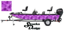 Chameleon Hexagon Camo Boat Wrap Vinyl Graphic Decal Fish Bass Fishing Purple US
