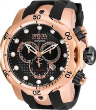 INVICTA MEN'S LTD ED VENOM RESERVE CHRONO BLACK POLYURETHANE CARBON FIBER DIAL