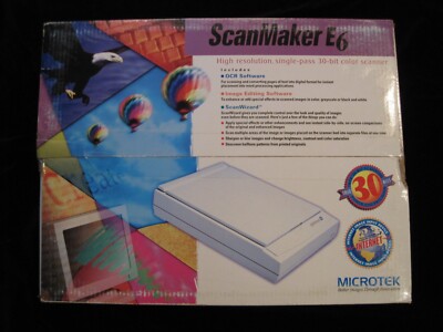 NEW Vintage Microtek Scanmaker E6 MRS-1200E6 Flatbed Scanner with Software NOS!
