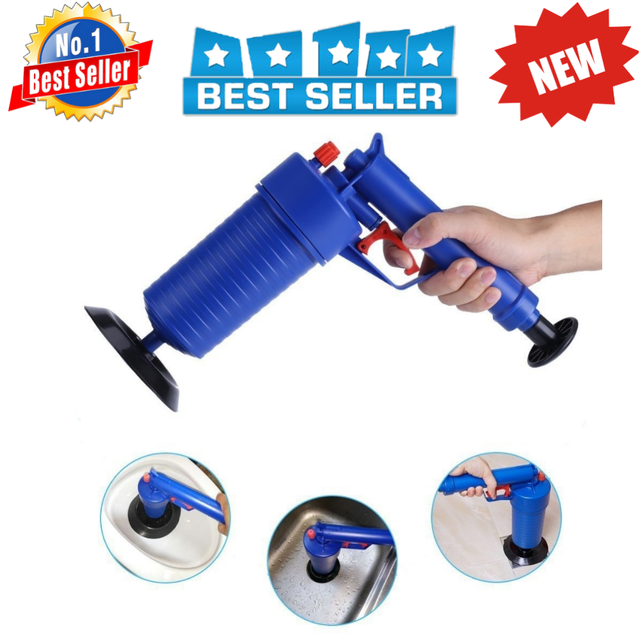 Air Power Drain Blaster gun High Pressure Powerful Manual sink Plunger