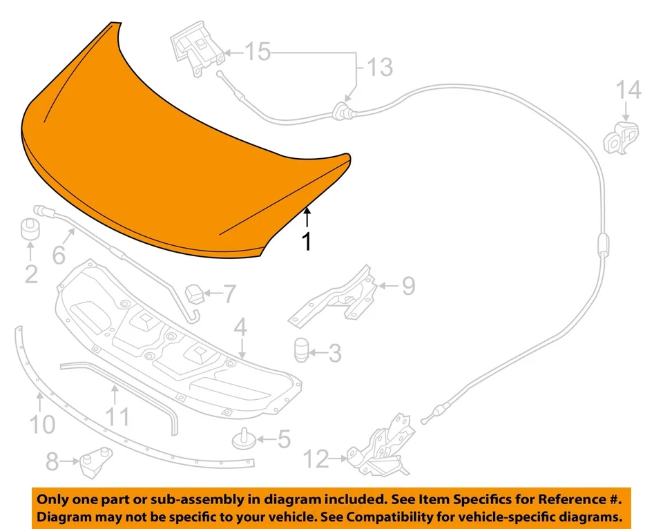 Used Hood fits: 2013 Nissan Quest Grade A - Изображение 3 из 4
