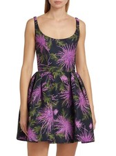 $3690 Oscar De La Renta Womens Chrysanthemum Faille Sleeveless Mini Dress Size 2