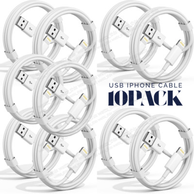10X USB Fast Charger Cable Data Cord For Apple iPhone 5 6 7 8 X 11 12 13 14 Lot