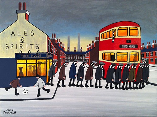 JACK KAVANAGH "GOING TO THE MATCH" MILTON KEYNES DONS FRAMED PRINT - Picture 3 of 6