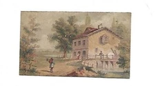 Brick Building Water Wheel Pond No Advertising Vict Card c1880s