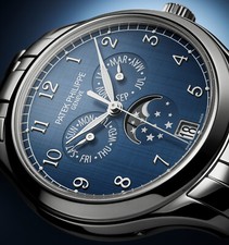 Patek Philippe 4947/1A Annual Calendar Moonphase Blue Satiné 'Bleu SLN' Shantung 5
