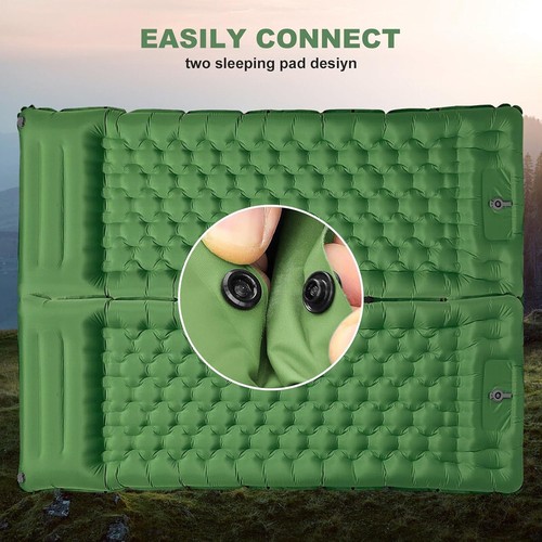 Camping Sleeping Pad with Pillow Inflatable Air Mat Sleep Mattress For Outdoor - Picture 10 of 50
