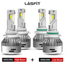 Lasfit Led Headlight 9005 9006 High Low Beam Bulbs 60w 6000k Super White Bright
