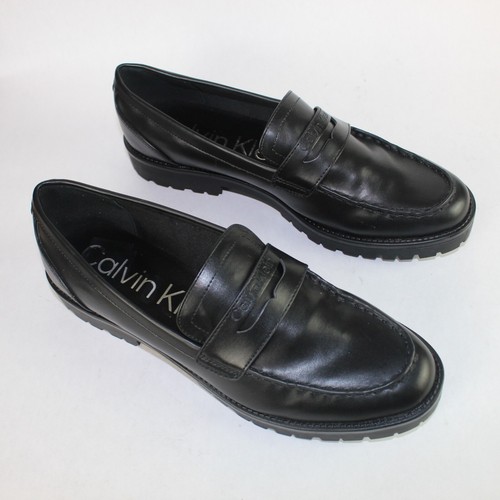 Calvin Klein Shoes Women 11 M Frenza Casual Slip On Penny Loafer Black Flat - Picture 2 of 9