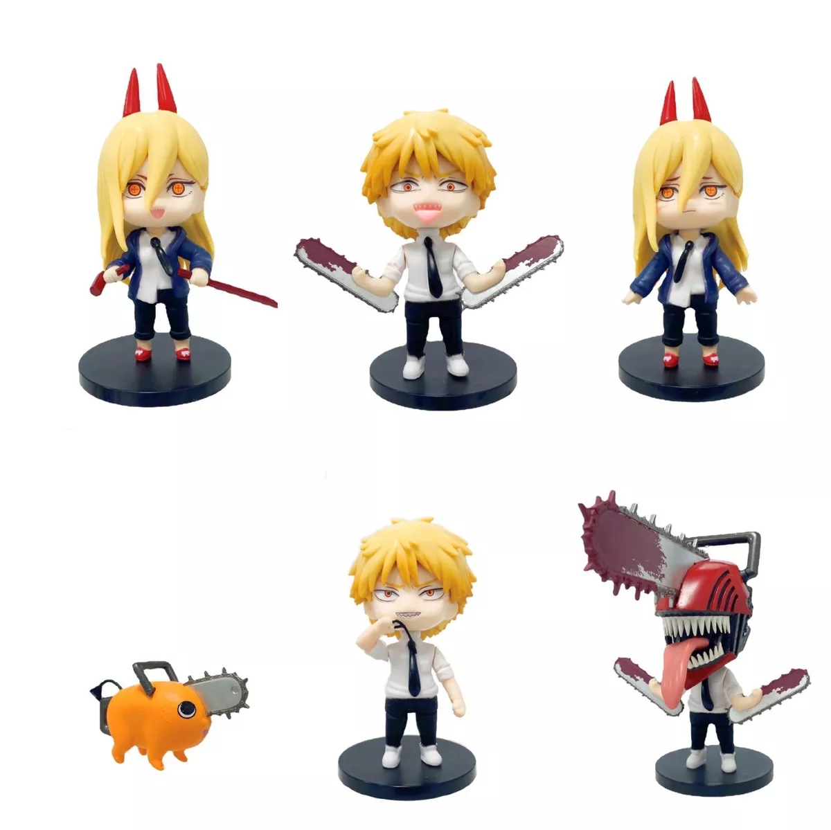 Pack of 6 Chainsaw Man Anime Figures Denji Power Pochita