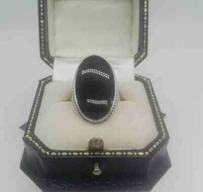 Großer Ring Onyx und massiv Silber fabelhaft stilvoll Schmuck Gentleman Jack