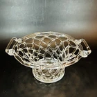 BEAUTIFUL!  Vintage Hand Blown Murano Style Woven Art Glass Bowl 6.5” diameter