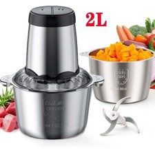 2L Electric Food Chopper Electric Stainless Steel Processor Meat Grinder Mixer