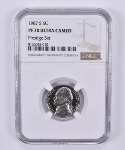 1987-S Jefferson Nickel Prestige Set PF70 UCAM NGC Brown Label