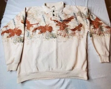 Vintage Art Unlimited Sweatshirt UPPER MICHIGAN Mens Large 26.5x26 USA *STAINS*
