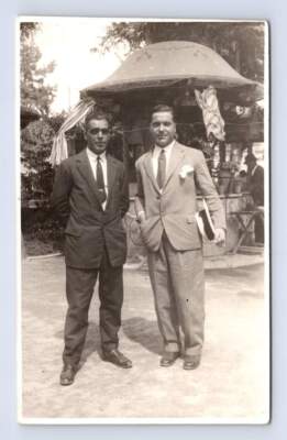 Handsome Spanish Men in Suits RPPC Vintage Spain Fashion Photo Foto