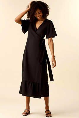 knee length dresses for ladies Ready to Ship Deep Teal Wrap Dress