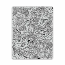Hero Arts "BUTTERFLY GARDEN" Background Cling Basic Grey Rubber Stamp 2021