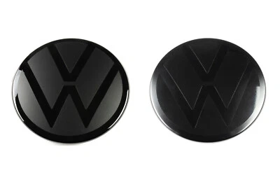 VW Zeichen Emblem Schwarz Vorne Golf 8 ACC foliert GTI R-Line GTD TSI GTE R Life - Bild 1 von 3