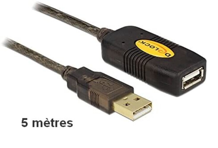 Câble d'extension active USB 2.0 Philips de 5m pour connexion stable - 2