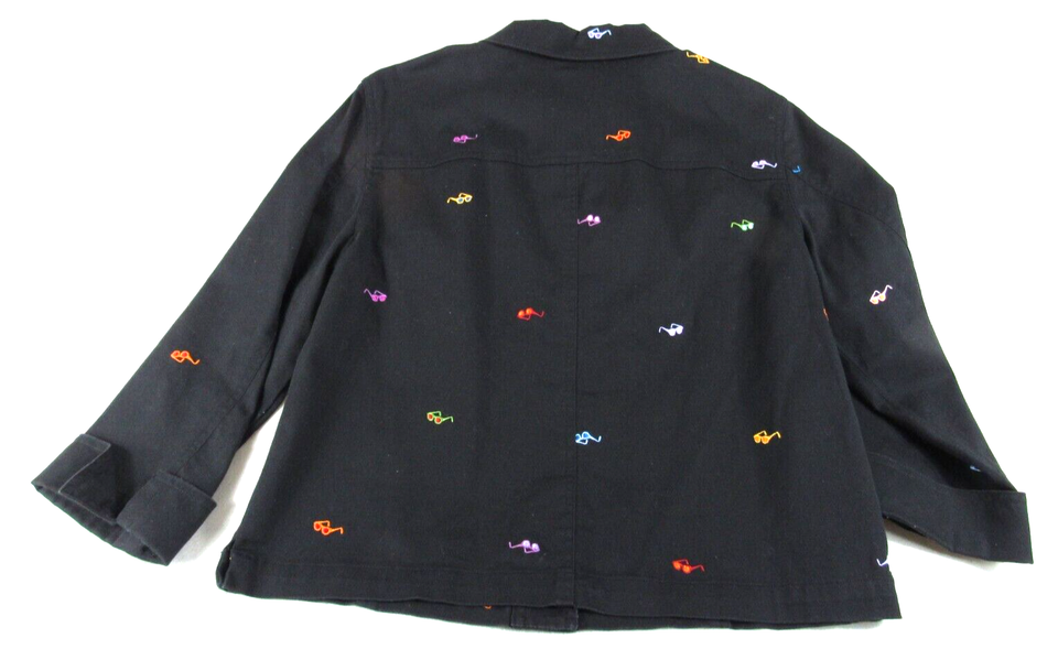 Rafaella Light Jacket Sunglasses Womens Size 10 Black Cotton Blend