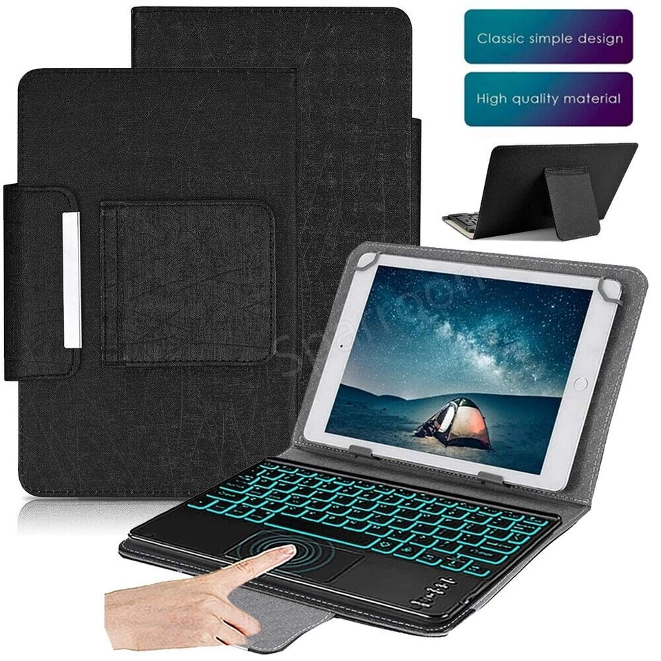 For Samsung Galaxy Tab A9 Plus A8 S7 S8 S9 Touchpad Keyboard Case Cover W/ Mouse - Image 3 of 4