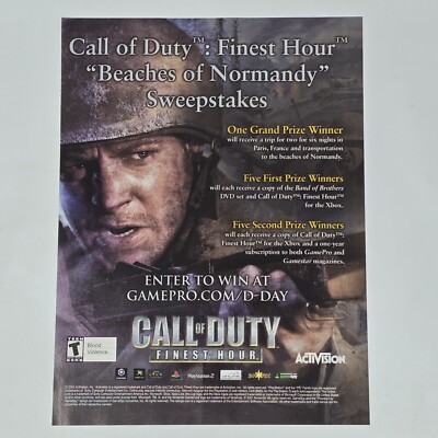 Call of Duty Finest Hour GameCube Xbox PS2 Normandy Print Ad/Poster Art