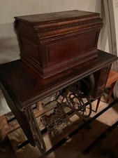 Antique Willcox  Gibbs Sewing Machine 1875 in Nice Cabinet Cast Iron Base