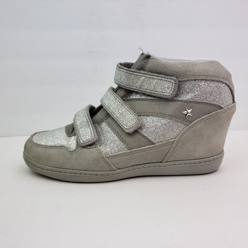 Sketchers Skch +3 Womens Size 8 Gray Silver Glitter Suede Hidden Wedge Shoes - Picture 3 of 16
