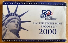 USA: United States Mint Proof Set 2000, 2,91 Dollar, 10 Münzen