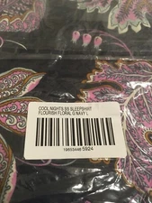New SOMA COOL NIGHTS SHORT SLEEVE SLEEPSHIRT Flourish Floral Navy Blue Size L