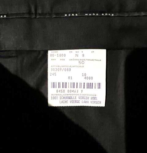 Nwt HUGO BOSS Mens DaVinci Lucca Slim Fit Grey Wool Flannel Suit sz 40R Italy - Picture 9 of 11