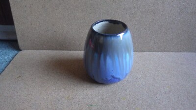 EARLY ANTIQUE FULPER ART POTTERY VASE BLUE BLACK FLAMBE GLAZE CIRCA 1910