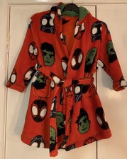 Boys George Spiderman Dressing Gown/Robe Age 5-6 Very Good Condition