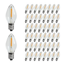 50Pack C7 Christmas LED Light Bulbs - 0.6W Equivalent to 7W, Warm White 2200K...