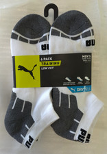 Puma Men's Low Cut No Show Socks 6-Pairs, Size 10-13 WHITE NEW