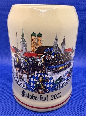 Gruss Aus Munchen, 2002 Oktoberfest .5L Bier Mug, Ceramic, 5 
