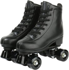 Double Row Adjustable Leather High-Top Roller Skates Perfect Indoor Outdoor