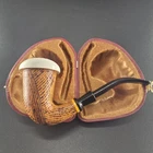 Calabash Mahogany Pipe handmade ornate block meerschaum bowl CPW CalabashPipe 14