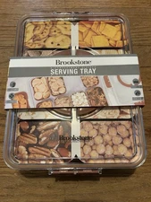Brookstone 8 Compartment Serving Tray It’s Lid And Built In Handle Multi Use New