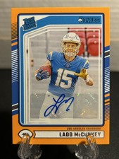 2024 Panini Donruss NFL Ladd Mcconkey RC Rated Rookie Orange AUTO #328 