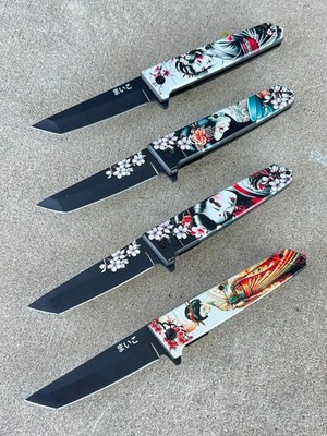 Japanese Sakura Blossom & Maiko Spring Assisted Pocket Knife - A102M