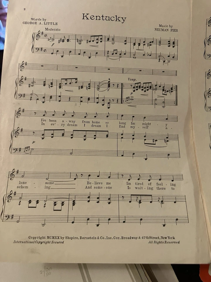 Post-1920 9x12 Black Americana Sheet Music - Image 3 of 4