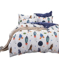 Space Bedding Set Full Size Kids Boy Girl Space Galaxy Bedding Set 3-Piece Du...