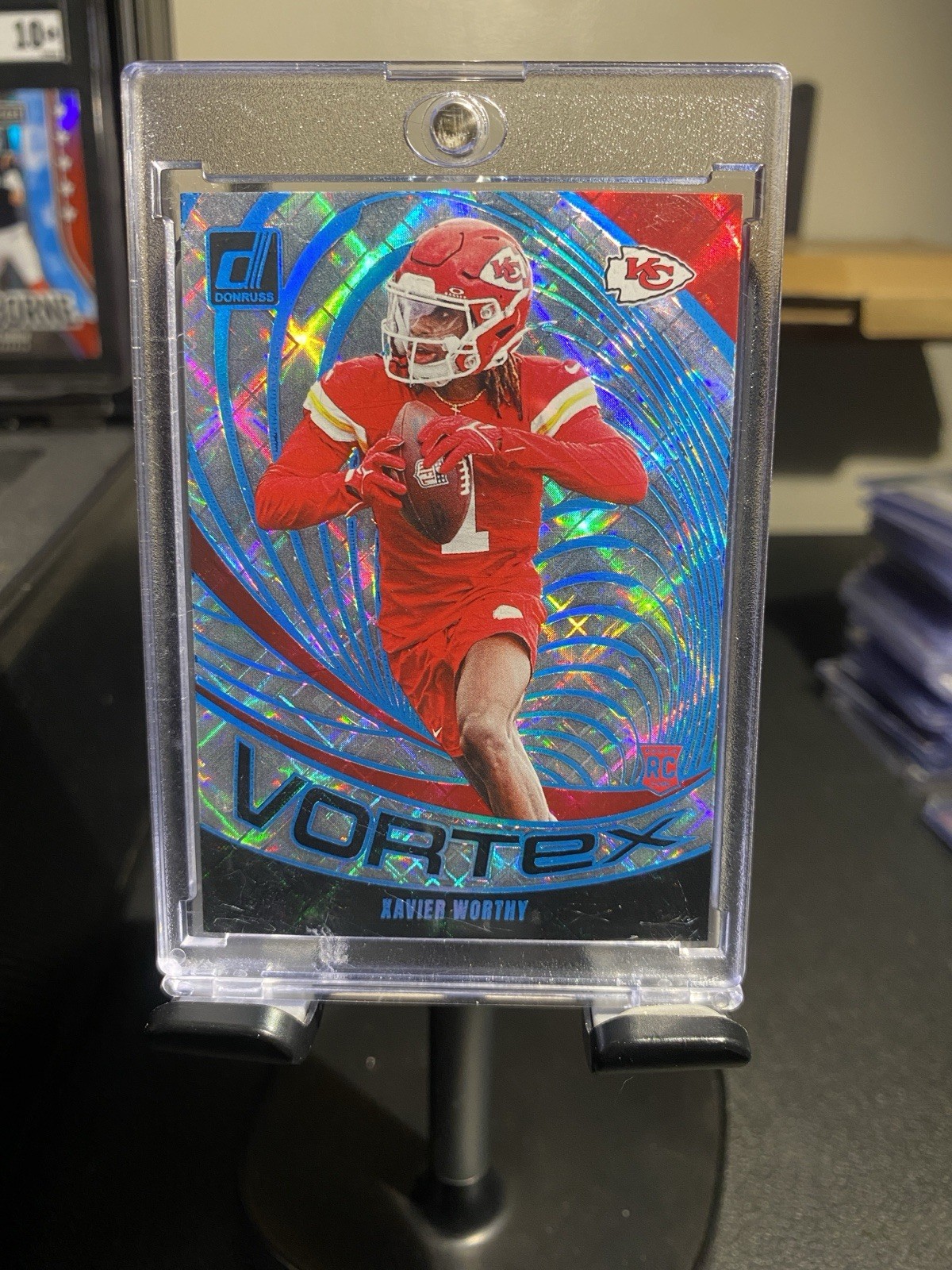 2024 Panini Donruss Xavier Worthy Vortex Cosmic /100 #VOR-XWO Kansas City Chiefs