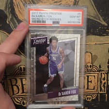 Panini Prestige Micro Etch Rookies De'Aaron Fox #5 PSA 10 Basketball Card Kings