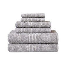 Mainstays Basics 6-Piece Grey Towel Set - Bath, Hand, Washcloth
