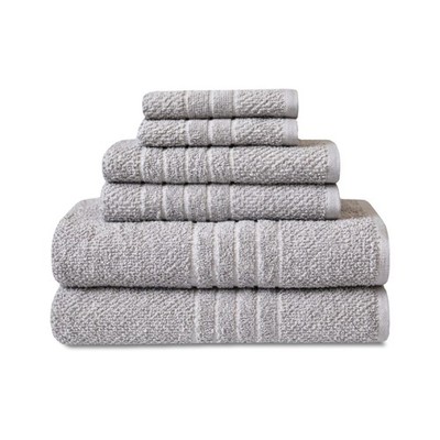 Mainstays Basics 6-Piece Grey Towel Set - Bath, Hand, Washcloth